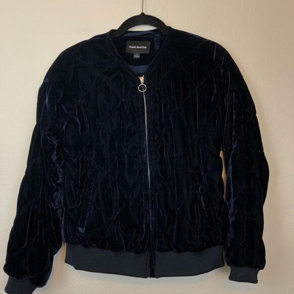 Frank & Oak Jacket, Bomber Style Quilted Velvet - Picture 1 of 7